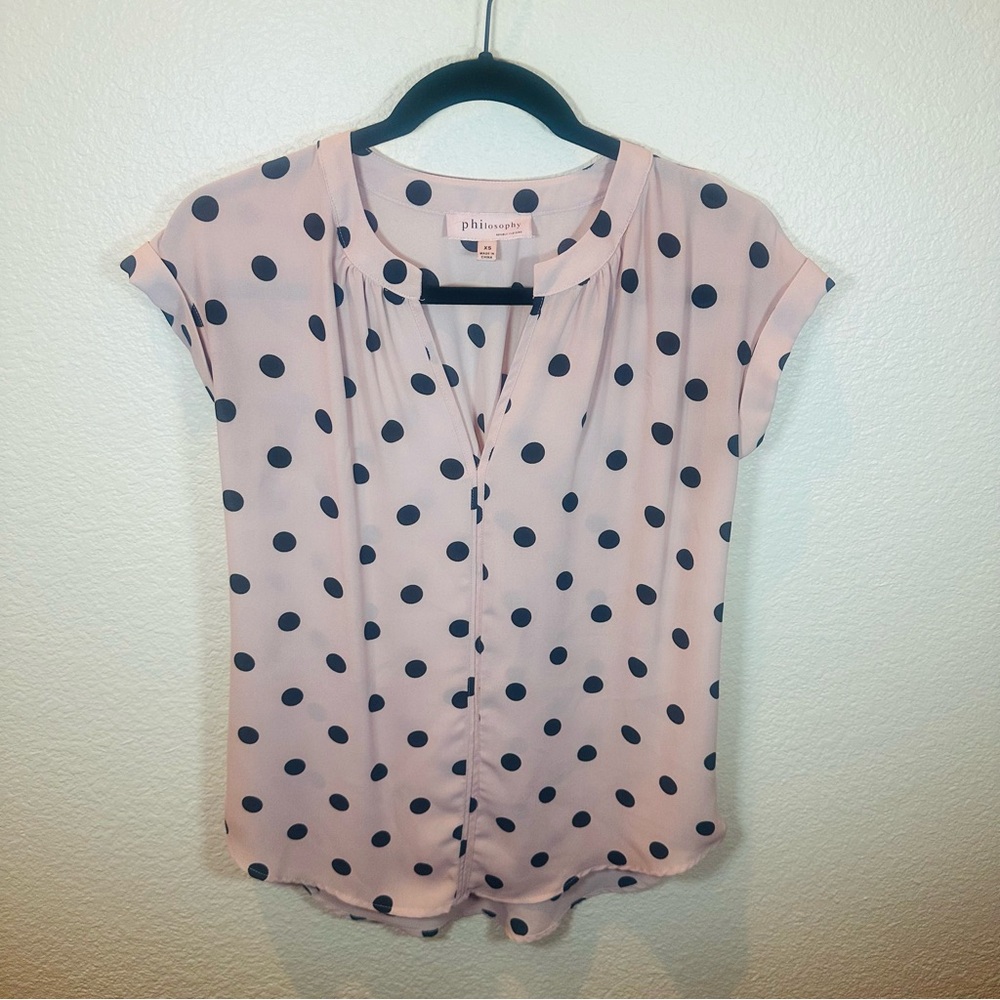 Pinkblush Pink Polka Dot Cap Sleeve Blouse